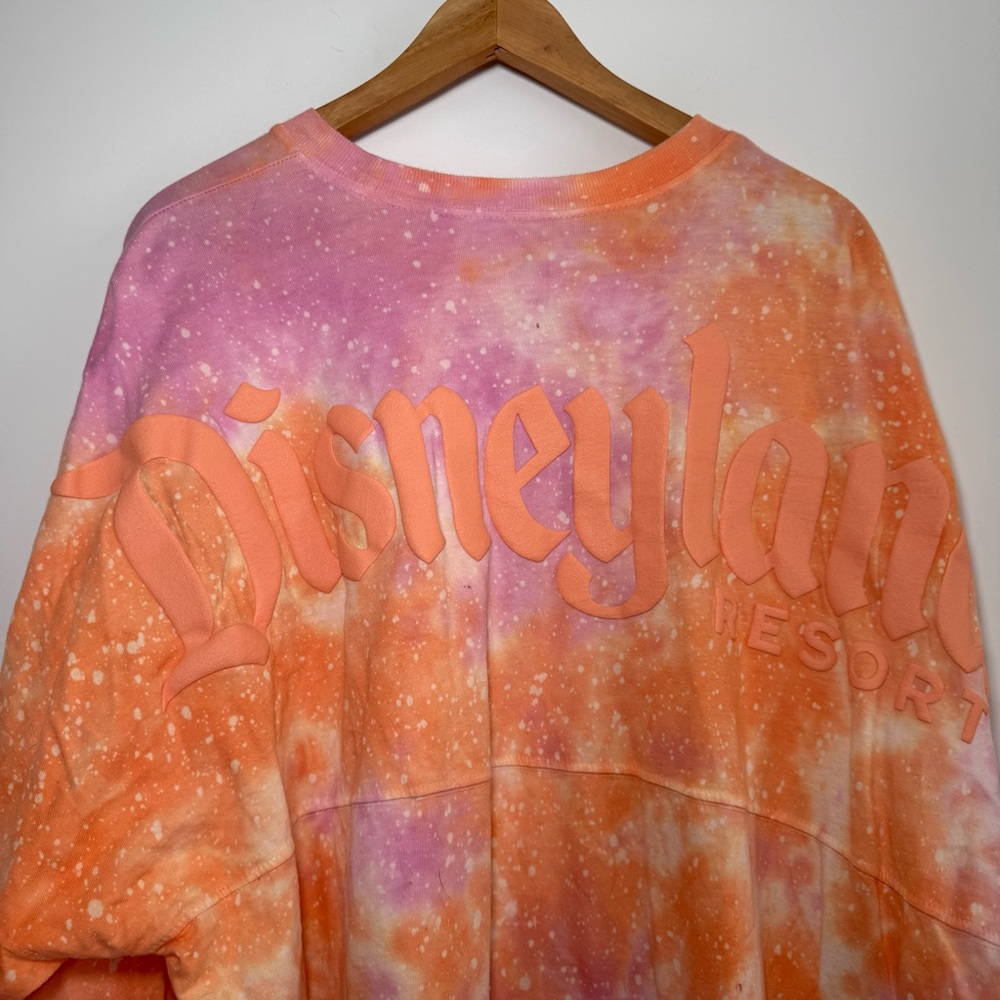 Disneyland Spirt Jersey orange, pink, peach Tie-Dye Long Sleeve Shirt